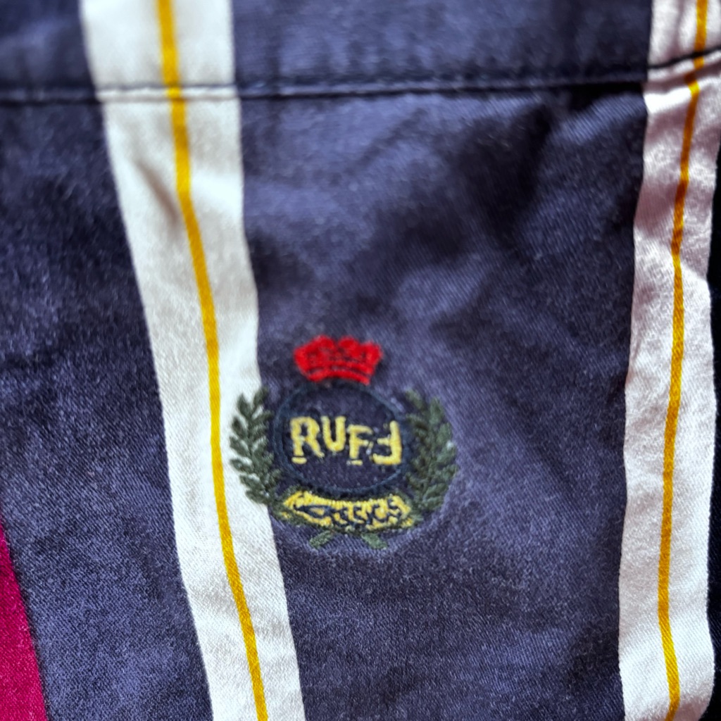 Vintage 90’s Striped Men's Buttondown Shirt - Blue, Red, Yellow, Green — image 3 of 8